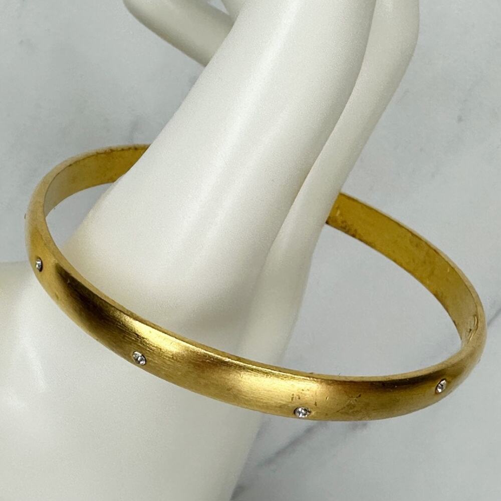 Chico's Rhinestone Bangle Bracelet Gold Tone ✨